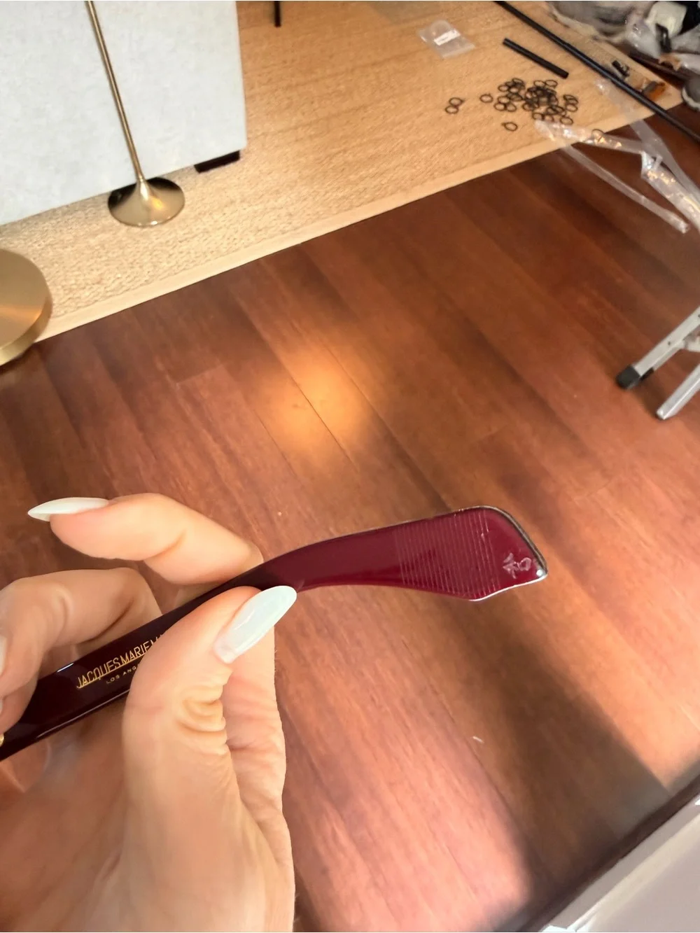 Jacques Marie Mage Sunglasses with Burgundy Temple Accents